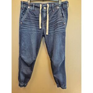 True Religion Men's Jogger Jeans 36 Heavyweight Denim Flap Red Stitch